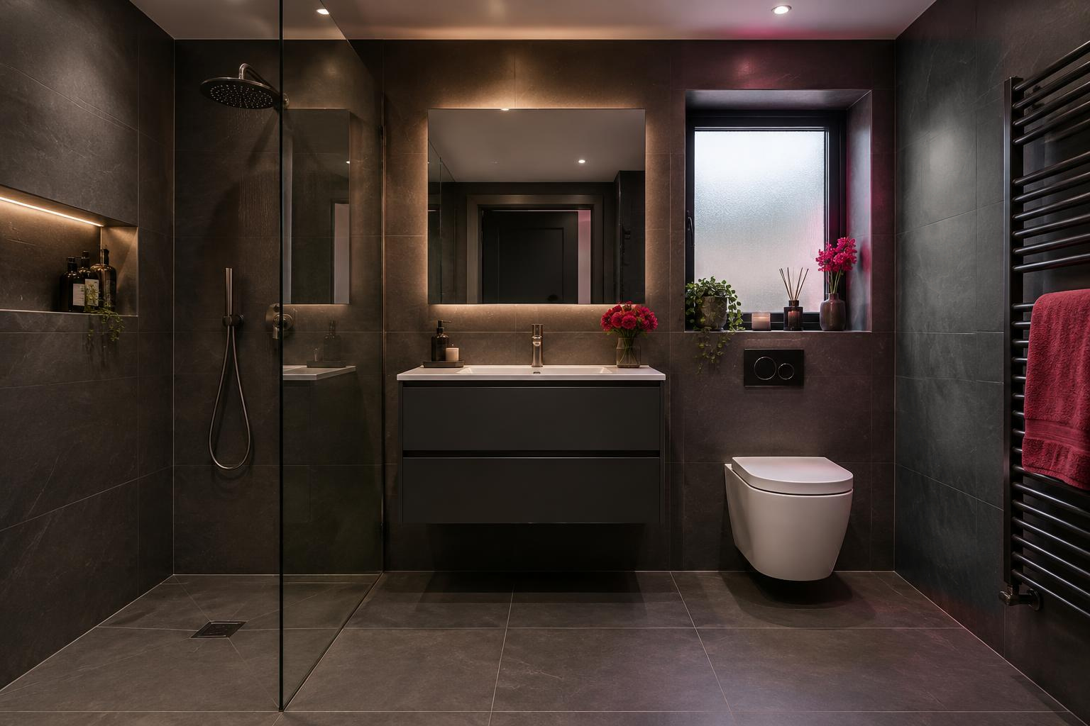 Illustrative modern bathroom after renovation